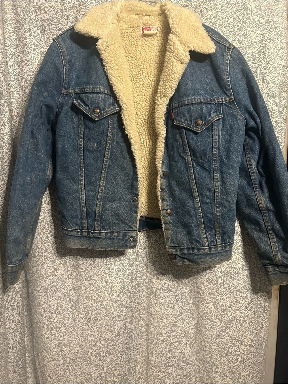 Levi's Blue Denim Sherpa-Lined Bomber Jacket